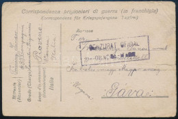 1919 Hadifogoly Levelezőlap Milánóból Gávára Cenzúrával - Other & Unclassified