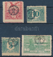 (*), * Debrecen II. 1920 4 Klf érték Elcsúszott Felülnyomással Vagy Elfogazva / 4 Different Stamps With Shifted Perforat - Altri & Non Classificati