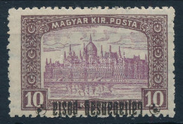 ** Nyugat-Magyarország III. 1921 Parlament 10K Fordított Felülnyomással, Bodor Vizsgálójellel - Altri & Non Classificati