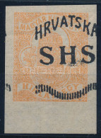 ** SHS 1918 Hírlapbélyeg Elcsúszott Felülnyomással, Bodor Vizsgálójellel. Certificate: Zrinjscak - Autres & Non Classés