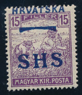 ** SHS 1918 Arató 15f Látványosan Eltolódott Felülnyomással, Bodor Vizsgálójellel, Certificate: Zrinjscak - Sonstige & Ohne Zuordnung