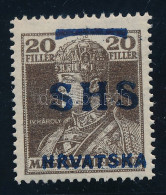 ** SHS 1918 Károly 20f Fekete Helyett Eltérő Kék, Arató Típusú Felülnyomással, Bodor Vizsgálójellel. Certificate: Zrinjs - Sonstige & Ohne Zuordnung