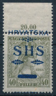 ** SHS 1918 Zita 40f Látványosan Elcsúszott Felülnyomással, Bodor Vizsgálójellel. Certificate: Zrinjscak - Other & Unclassified