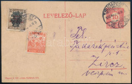 1920 Díjjegyes Levelezőlap 2 Bélyeges Kiegészítéssel - Otros & Sin Clasificación