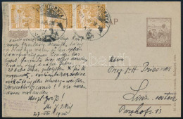 1924 Díjjegyes Levelezőlap Arató 3 X 800K Díjkiegészítéssel / PS-card With 2400K Additional Franking "SIMONTORNYA" - Lin - Sonstige & Ohne Zuordnung