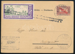 1925 Nyomtatvány Nem Hivatalos Aero Szeged-Budapest 1000K Légi Bélyeggel / Unofficial Airmail Stamp On Printed Matter - Otros & Sin Clasificación