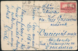 1926 Képeslap Romániába Küldve Alkalmi Bélyegzéssel "NEMZETKÖZI EMBERVÉDELMI KIÁLLÍTÁS" / Postcard To Romania With Speci - Sonstige & Ohne Zuordnung