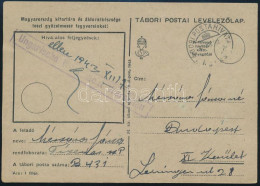 1943 Tábori Posta Levelezőlap "TÁBORI POSTAHIVATAL" + "UNGARISCHE WEHRMACHT WARSCHAU" Bélyegzéssel - Otros & Sin Clasificación