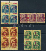 **, * 1945 4 Klf összefüggés Elcsúszott Felülnyomással / 4 Units With Shifted Overprint - Other & Unclassified