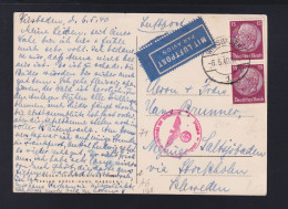Dt. Reich Flugpost 1940 Wiesbaden Nach Schweden - Briefe U. Dokumente