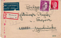 GERMANY THIRD REICH 1943 AIRMAIL R -  LETTER SENT FROM MUENCHEN TO LOUKOVIT - Briefe U. Dokumente