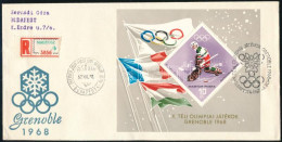 1967 Téli Olimpia (III.) Blokk Ajánlott FDC-n - Sonstige & Ohne Zuordnung