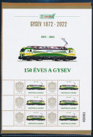 ** 2022 150 éves A GYSEV Személyes Bélyeg Teljes ívben (6 Db Bélyeg) - Autres & Non Classés