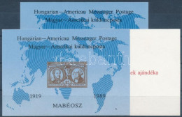 ** 1989/1 + K1 + KA1 Messenger Magyar-amerikai Futárposta 3 Klf Emlékív (10.450) / Souvenir Sheet Collection Of 3 - Autres & Non Classés