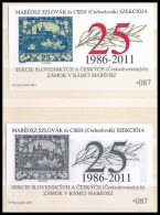 ** 2011 25 éves A MABÉOSZ Szlovák és Cseh Szekciója Emlékív Pár - Autres & Non Classés