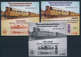 ** 2012 Thermolokomotiven Emlékív Garnitúra Azonos Sorszámmal - Autres & Non Classés