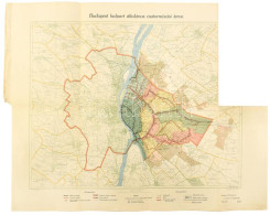 1916 Budapest Balpart általános Csatornázási Terve, 1:50 000, M. Kir. állami Nyomda, Hiányos, Szélén Kis Szakadással, 61 - Other & Unclassified