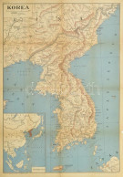 Cca 1945-1950 Korea Térképe. Bp., Szikra Könyvkiadó (Offset-ny.), Hajtva, Kisebb Szakadásokkal, 84x59 Cm / Map Of Korea, - Autres & Non Classés