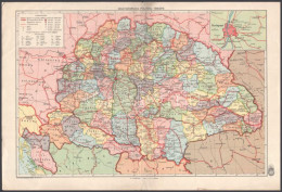 1942 Magyarország Politikai Térképe, 1 : 2.500.000, M. Kir. Honvéd Térképészeti Intézet, 43x29 Cm - Other & Unclassified