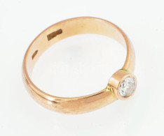 Arany (Au) 14K Gyűrű, Jelzett, Kővel, Méret: 57, Bruttó: 4 G - Autres & Non Classés