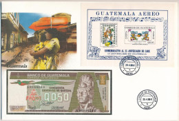 Guatemala 1988. 50c Felbélyegzett Borítékban, Bélyegzéssel T:UNC Guatemala 1988. 50 Centavos In Envelope With Stamp And  - Unclassified