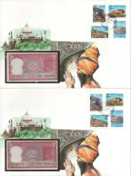 India DN 2R Felbélyegzett Borítékban, Bélyegzéssel (5x) T:UNC India ND 2 Rupees In Envelope With Stamp And Cancellation  - Unclassified