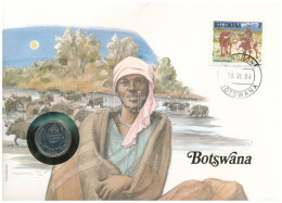 Botswana 1984. 10t Felbélyegzett Borítékban, Bélyegzéssel, Német Nyelvű Leírással T:UNC  Botswana 1984. 10 Thebe In Enve - Non Classés