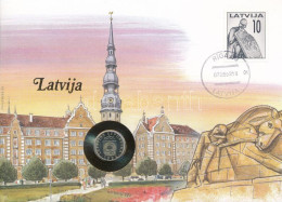 Lettország 1992. 50s Cu-Ni Felbélyegzett Borítékban, Bélyegzéssel, Német Nyelvű Tájékoztatóval T:AU Latvia 1992. 50 Sant - Sin Clasificación