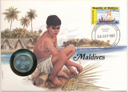 Maldív-szigetek 1982. 1R Acél Felbélyegzett Borítékban, Bélyegzéssel, Német Nyelvű Leírással T:UNC  Maldives 1982. 1 Ruf - Unclassified