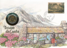 Nagy-Britannia / Tristan Da Cunha 1989. 20p Felbélyegzett Borítékban, Bélyegzéssel, Német Nyelvű Leírással T:1 Great Bri - Sin Clasificación