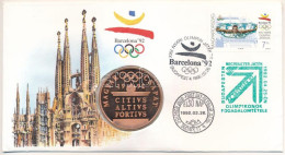 Magyarország 1992. Papp László (1947-) "Barcelonai Olimpia - Magyar Csapat / Vívás" Kétoldalas Bronz Emlékérem érmés Bor - Non Classés