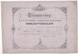 ~1800. "A M. K. (Magyar Királyi) 5-ik Felmérési Felügyelőség Hivatalnokai Sorsjegytársulata" Kitöltetlen Elismervénye T: - Unclassified