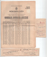 Budapest 1952-1953. "Első Békekölcsön" Hivatalos Sorsolási Jegyzéke 2db Békekölcsön Jegyzésigazolással T:F Kis Szakadás - Non Classés