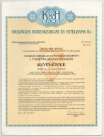 Barcs 1987. "K&H Bank - A Barcsi Szociális Gondozási Központ I. ütemének Megvalósításáért" Kötvénye 10.000Ft-ról (2x) +  - Non Classificati