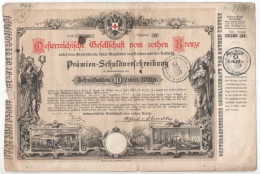 Ausztria / Bécs 1882. "Osztrák Vöröskereszt" 10K értékű Kötvénye Szárazpecséttel, Bélyegzésekkel T:F,VG Tears Austria /  - Unclassified