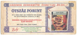 1992. "Esély - Emlősök Enciklopédiája" Reklámpénz 500Ft értékben C:F,VG Szakadás, Folt - Ohne Zuordnung