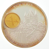 DN "Európai Pénznemek / Svájc - Thun Kastély" Ezüstözött Fém Emlékérem, Benne 1984. 1r Aranyozva, Kapszulában (50mm) T:P - Unclassified