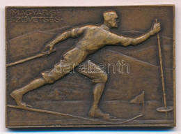 Berán Lajos (1883-1943) 1930. "Magyar Sí Szövetség" Sí Sport Díjplakett "1940. I. 14." Gravírozással (50x70mm) T:XF Kis  - Non Classés