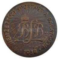 1938. "VII. Nemzetközi Sporthét A Balatonon" Bronz Gomblyukjelvény (29mm) T:2 - Non Classés