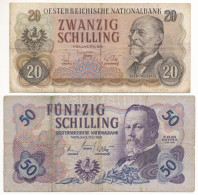 Ausztria 1956. 20Sch + 1962. 50SchT:F Austria 1956. 20 Shilling + 1962. 50 Schilling C:F Krause 136 - Ohne Zuordnung