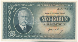 Csehszlovákia 1945. 100K "JA302,687" T:UNC,AU Czechoslovakia 1945. 100 Korun C:UNC,AU Krause P#63 - Non Classificati