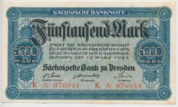 Németország / Weimari Köztársaság / Drezda 1923. 5000M T:III Germany / Weimar Republic / Dresden 1923. 5000 Mark C:F - Ohne Zuordnung