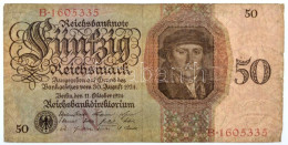 Németország / Weimari Köztársaság 1924. 50M "N" Sorozatszámmal, "B 1605335" Sorszámmal T:III- Kis Szakadások  Germany /  - Non Classés