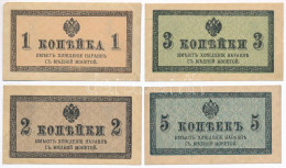 Orosz Birodalom 1915. 1k + 2k + 3k + 5k T:XF-F  Russian Empire 1915. 1 Kopek + 2 Kopeks + 3 Kopeks + 5 Kopeks C:XF-F - Unclassified