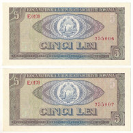 Románia 1966. 5L (2x) Sorszámkövetők T:UNC,AU Romania 1966. 5 Lei (2x) Sequential Serials C:UNC,AU - Non Classés