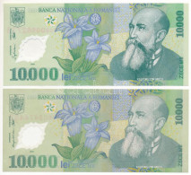 Románia 2000. 10.000L (2x) T:UNC Romania 2000. 10.000L (2x) C:UNC - Unclassified