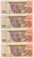 Zimbabwe 2020. 50$ (4db) Közeli Sorszámok T:AU Kis Beszakadás Zimbabwe 2020. 50 Dollars (4pcs) Close Serials C:AU Small  - Unclassified