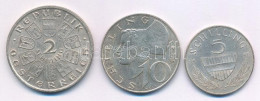 Ausztria 1928. 2Sch Ag "100 éve Halt Meg Schubert" + 1958. 10Sch Ag + 1960. 5Sch Ag T:AU,XF Patina Austria 1928. 2 Schil - Ohne Zuordnung