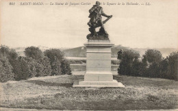 FRANCE - Saint Malo - La Statue De Jacques Cartier Et Le  Square De La Hollande - Carte Postale Ancienne - Saint Malo