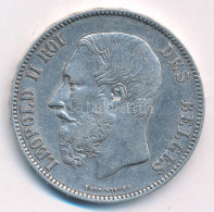 Belgium 1873. 5Fr Ag "II. Lipót" T:VF Kis Ph., ü., Patina Belgium 1873. 5 Francs Ag "Leopold II" C:VF Small Edge Error,  - Unclassified